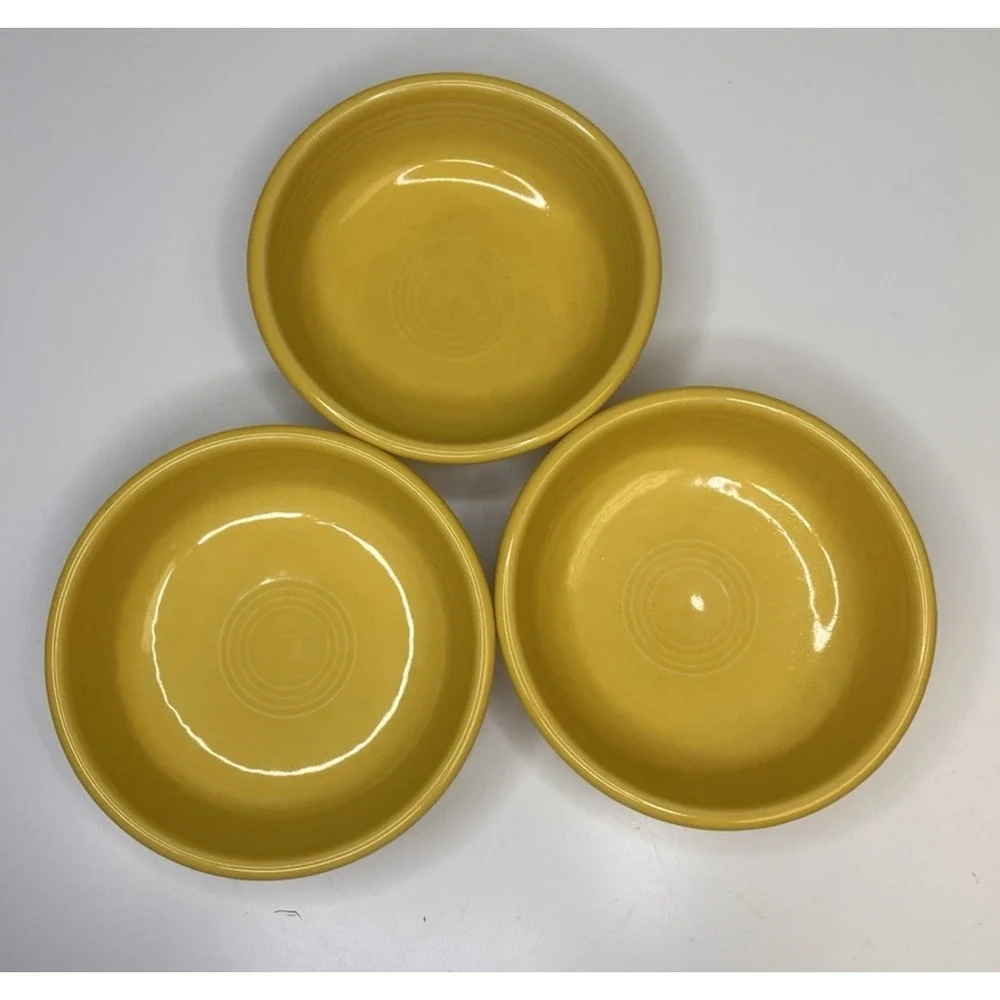 Set Of 3 Fiestaware Original Vintage Yellow (1936-1969) - 5.5